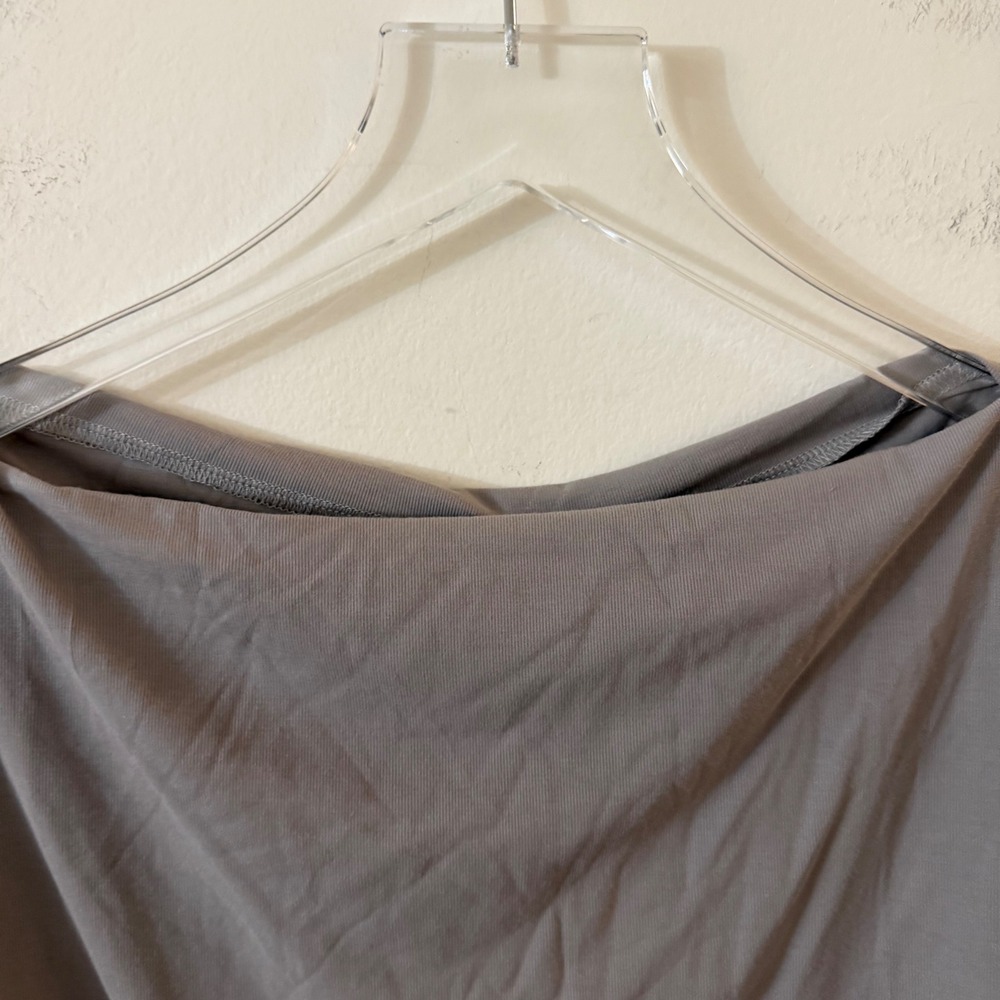 OGL Eco-SkinKiss Boatneck Flutter‎ Sleeve Side Tucked Long Tee gray large NWT - Picture 8 of 16